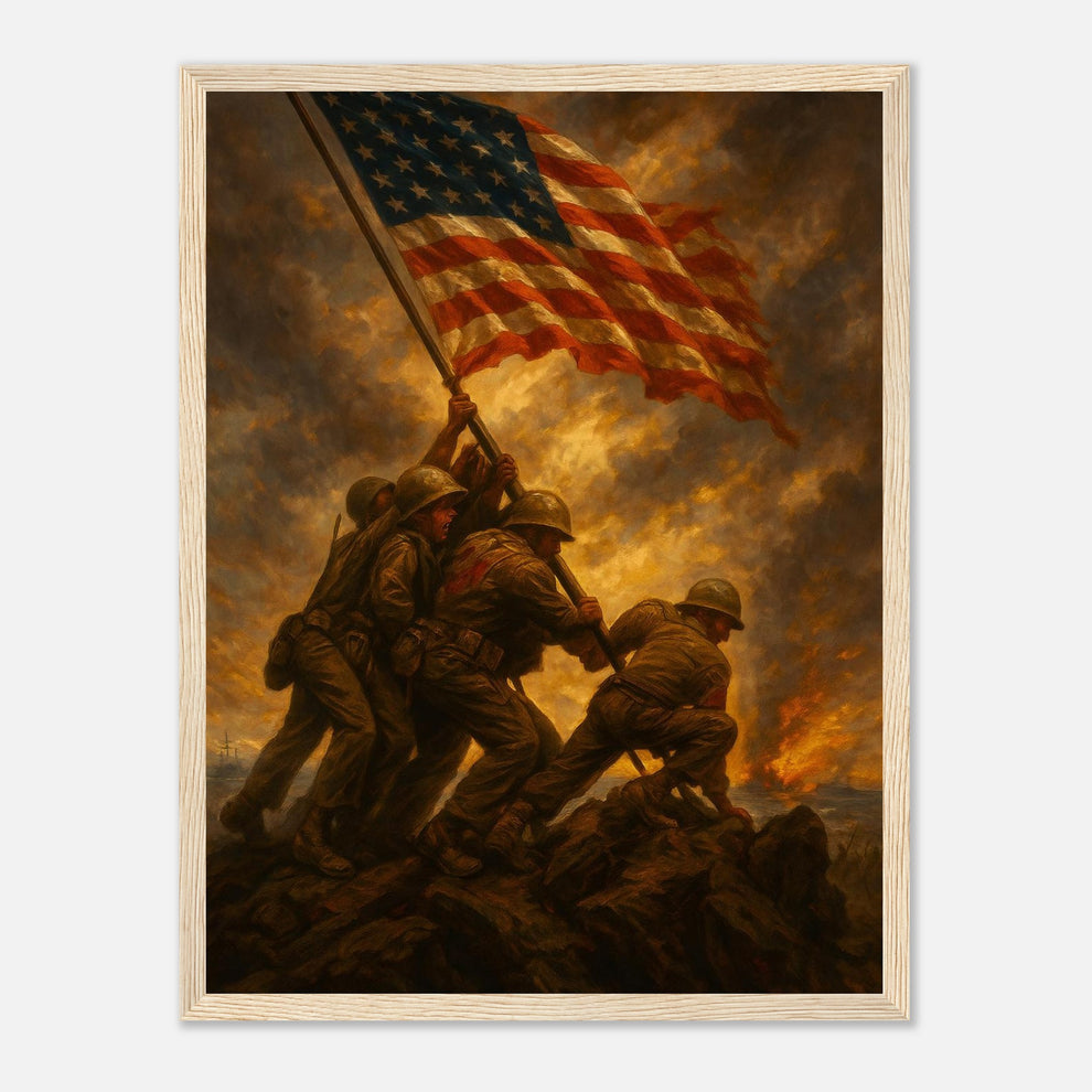 12" x 16" Iwo Jima Framed Wall Art (More Sizes available)